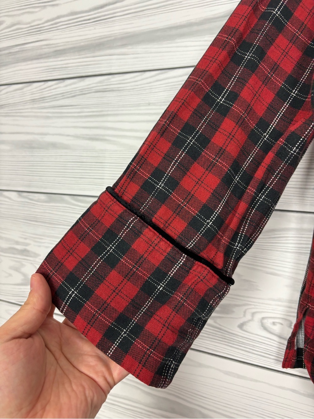 Johnny Was The Zariah long PJ set pajamas size large red plaid floral embroidery - Picture 10 of 15